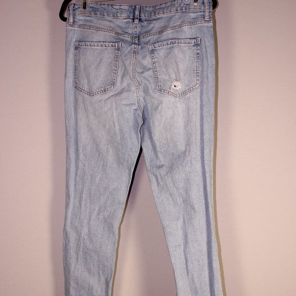 Garage Mid-High Rise Denim Distressed Straight Jean - Picture 2 of 4